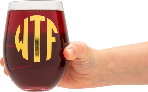 Miniatura 2 de BigMouth WTF & STFU Monogram Copas de vino