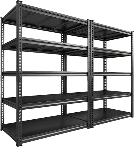 Miniatura 10 de REIBII Estantería de Garaje de 72" de Alto, Estantes de Almacenamiento de Servicio Pesado Carga 2500 LBS, Estantería Metálica de 5 Niveles Ajustable