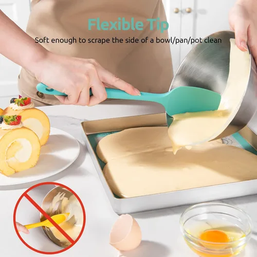 Miniatura 4 de U-Taste Espátulas de silicona resistentes al calor de 600ºF: Raspador de horneado de silicona flexible de grado alimentario, utensilios de cocina