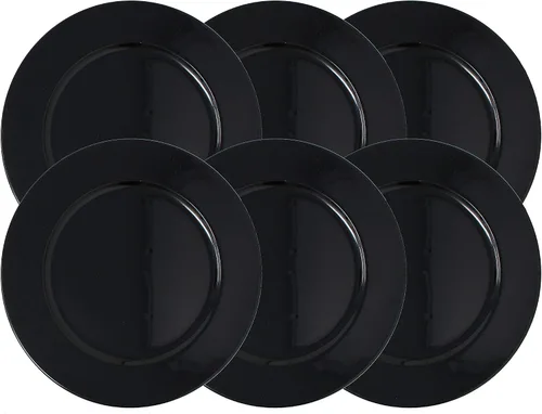 Miniatura 2 de Ms Lovely Platos de carga de lámina metálica - Juego de 6 - Hecho de plástico grueso - Negro