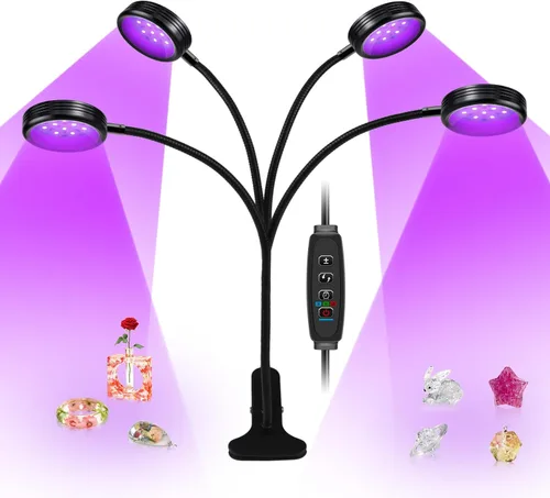 Miniatura 7 de Luz negra UV USB de doble cabeza, lámpara LED de 10W 395nm-405nm con abrazadera, cuello de cisne para curado de resina, luz negra, pósters