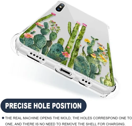 Miniatura 4 de Funda compatible con iPhone XR, TPU suave, transparente, a prueba de golpes, funda protectora transparente para iPhone XR, cactus