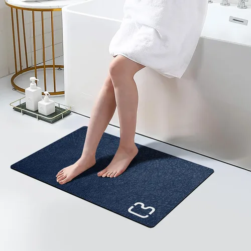 Miniatura 40 de RUERYA Tierra de Diatomeas Alfombras de Baño 23.6 x 15.7 pulgadas, Secado Rápido Súper Absorbente Base de Goma Antideslizante Alfombra de Baño