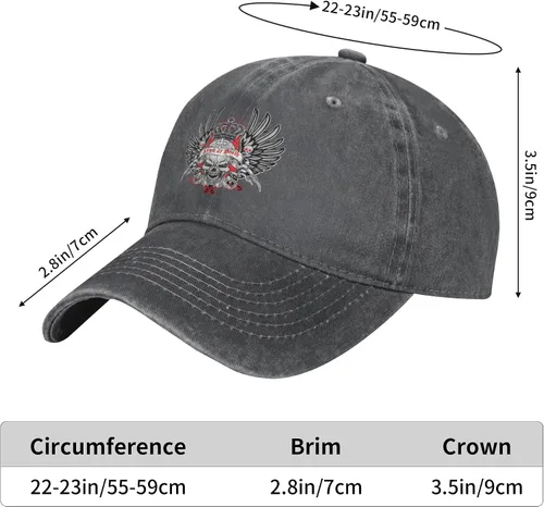 Miniatura 8 de Cowboy Hat Trendy Hats for Man and Women Djustable Four Season Outdoor Baseball Cap of Hell Skull with Angel Deep Heather