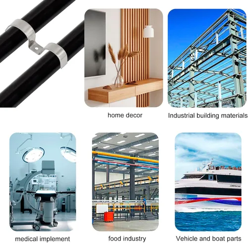 Miniatura 6 de 16Pcs 6mm 304 Stainless Steel Double Line Clamps Pipe Clamp with Screws for Pipe Tube Fixed Installation