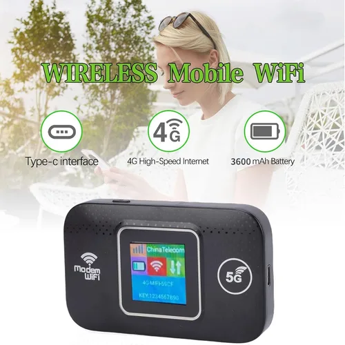 Miniatura 2 de VBESTLIFE Enrutador WiFi móvil 4G LTE con ranura para tarjeta SIM, dispositivo de punto de acceso portátil de viaje de 300 Mbps, módem de Internet