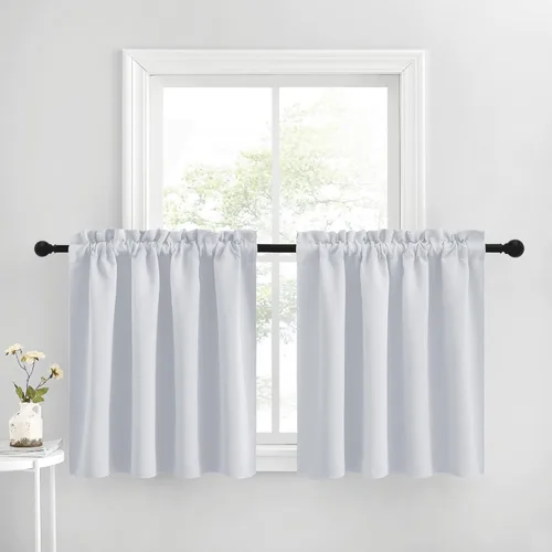 Miniatura 19 de NICETOWN Cenefas de Ventana Opacas con Aislamiento Térmico para Guardería - Paneles de Cortina con Bolsillo para Barra de Decoración del Hogar