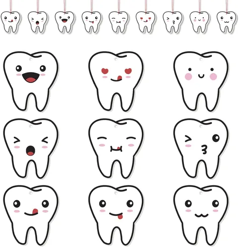 Hoteam 18 adornos de dientes de Navidad para árbol de doble cara, regalos de Navidad para dentista dental, técnico de laboratorio (dientes)