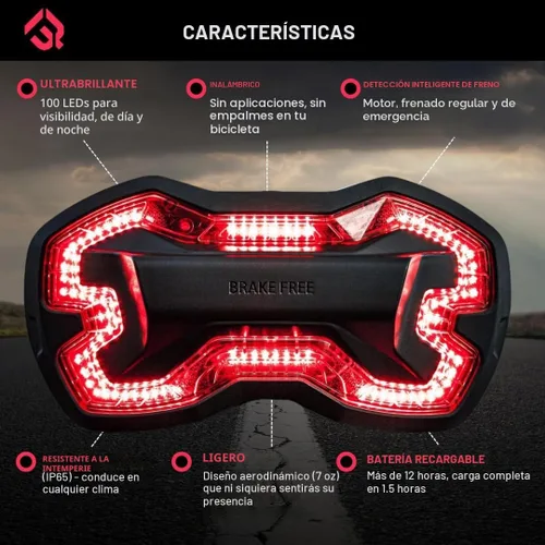 Miniatura 4 de Luz de Casco Brake Free - Luces Inteligentes Inalámbricas para Motocicleta - Luz LED para Casco de Motocicleta Resistente a la Intemperie - Diseño