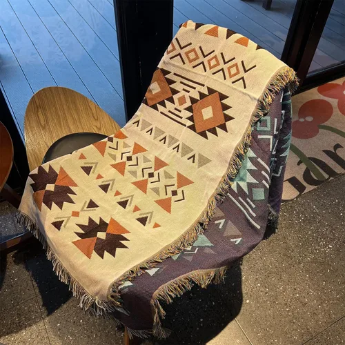 Miniatura 3 de Hopstar - Manta suelta azteca Navajo mantas indias y cobijas Boho decoración occidental cobija de sofá para cama, sofá, sala de estar, playa