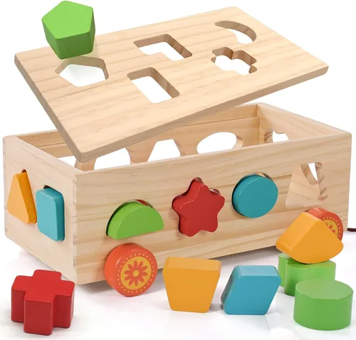 Miniatura 9 de Clasificador de formas - Juego de xilófono de madera y rompecabezas de números Montessori para bebés - Juego educativo de clasificación con coche