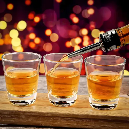 Miniatura 4 de Juego de 24 vasos de chupito transparentes de 1.7 onzas, con base pesada, vasos de chupito a granel para whisky, tequila, vodka, licor, barras