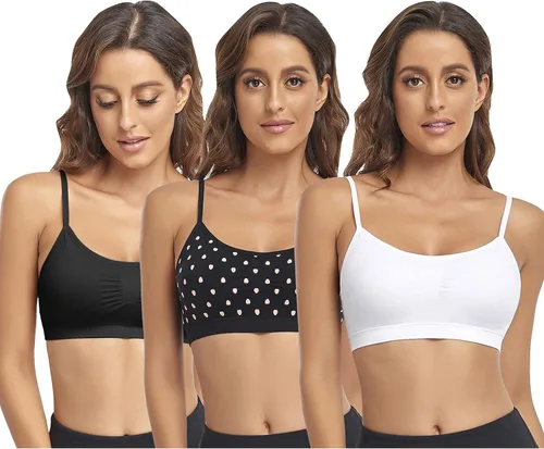 Miniatura 16 de Litthing Bralettes Padded for Women Cami Strap Bra Seamless Sportsbra Wireless Comfort Yoga Lightly T-Shirt Tank Tops