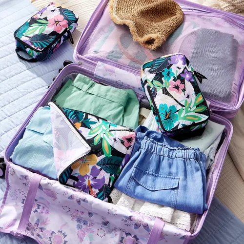Miniatura 6 de Vera Bradley Conjunto de 3 piezas de cubo de embalaje de compresión para mujer, Botánico Ditsy