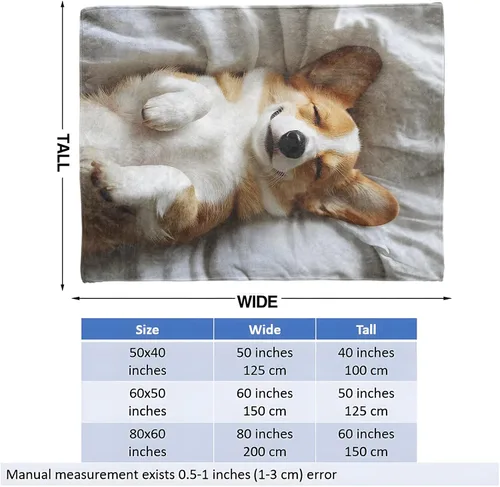 Miniatura 3 de Manta de perro Corgi para niñas, niños y adultos, 40 x 50 pulgadas, acogedora manta de franela para dormitorio, campamento, sofá, decoración