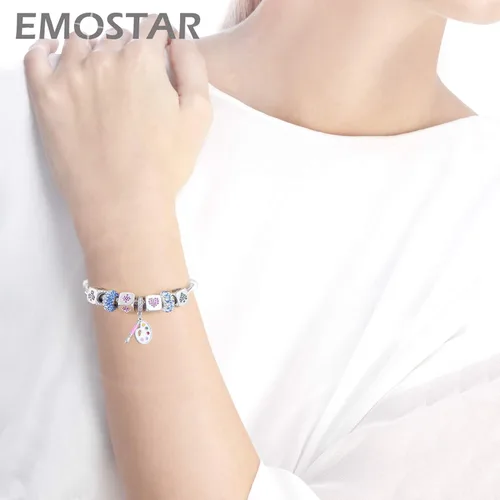 Miniatura 5 de EMOSTAR Abalorios de número 0-9 en forma de dados y cuentas de póquer, 4 trajes de cuentas, plata de ley 925 con circonita cúbica, se adapta a
