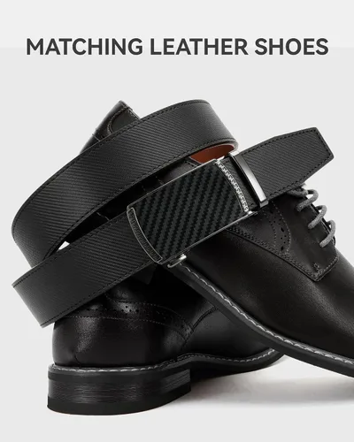 Miniatura 4 de CHAOREN Cinturón para hombre de cuero con trinquete - Ajuste personalizable, estilo sin esfuerzo (35 mm)