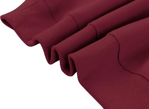 Miniatura 5 de Lauweion - Sudadera básica lisa de ajuste holgado con forro polar, capucha, mangas largas, hombro caído y bolsillo tipo canguro para mujer