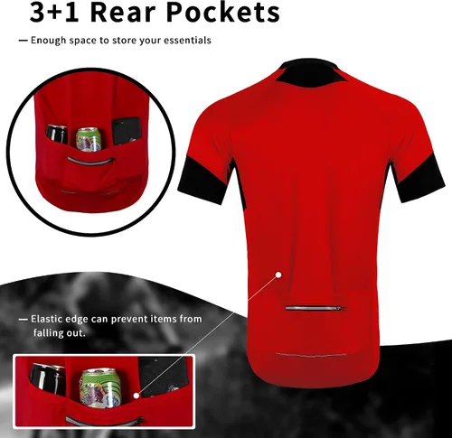 Miniatura 5 de Cycling Bike Jersey for Men Short and Long Sleeve Bike Bicycle Shirts Biking Clothing Breathable Quick-Dry Shirt with Pockets