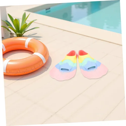 Miniatura 4 de Luxshiny Aletas de natación de silicona flexibles para aletas cortas ligeras y portátiles para entrenamiento de natación, aletas de esnórquel