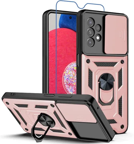 Miniatura 17 de Funda para teléfono Galaxy A06 4G: con protector de pantalla de 2 piezas, cubierta deslizante para cámara y soporte multiángulo para Samsung Galaxy
