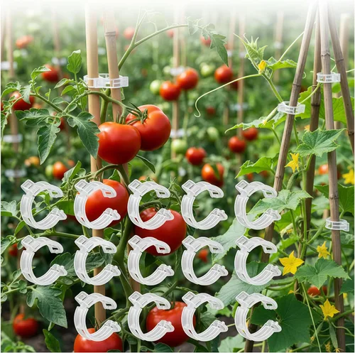 Miniatura 8 de Clip de plástico seguro para plantas, clips de soporte reutilizables para plantas, clips de plástico para tomate para asegurar plantas trepadoras
