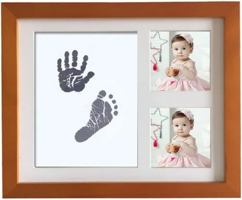 Miniatura 8 de JIAN YA NA Babyprints - Kit de marco de fotos de huellas y huellas de recuerdo para bebé recién nacido, álbum de fotos para registro de ducha Blanco