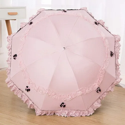 Miniatura 22 de Honeystore Paraguas plegable a prueba de rayos ultravioleta Princess Lace Parasol con cúpula anti-UV