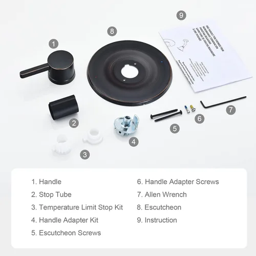 Miniatura 5 de Kit de Embellecimiento para Ducha y Tina, Compatible con Válvula Moen Posi-Temp, Bronce Cepillado al Aceite Bronce frotado con aceite