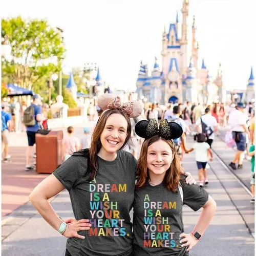 Miniatura 2 de A Dream is A Wish Your Heart Makes Camisa para mujer camisetas divertidas con estampado de letras camisetas casuales de manga corta