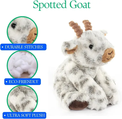 Miniatura 8 de The Petting Zoo Peluche de cabra de peluche, regalos para niños, animales salvajes de granero de vida silvestre, juguete de peluche de cabra de 9