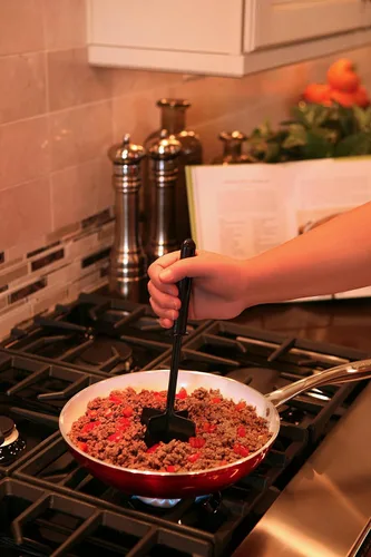 Miniatura 3 de Picador ChopStir Original para hacer hamburguesa de carne picada, para vegetales y huevo Rojo