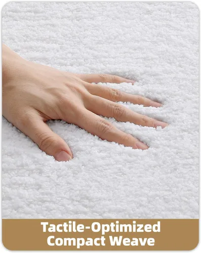 Miniatura 3 de Color&Geometry Alfombra de baño blanca, alfombra de baño antideslizante de 24 x 43 pulgadas, absorbente, suave, lavable, alfombra de baño de Todo