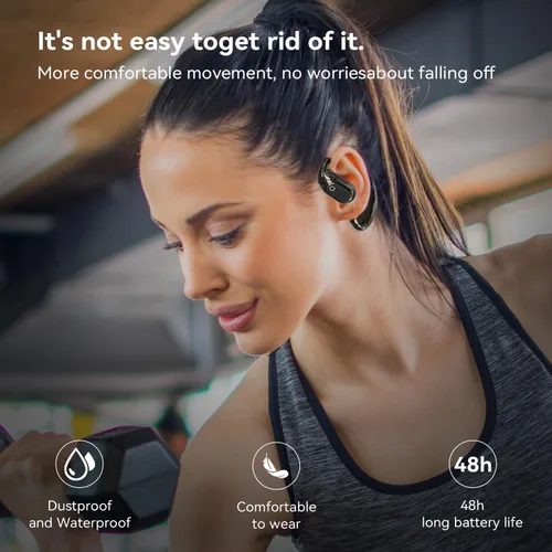 Miniatura 3 de OWS - Auriculares inalámbricos Bluetooth 5.4, auriculares inalámbricos con ganchos para las orejas y micrófono, IPX5 impermeable, rango 64H