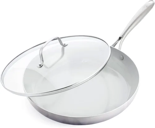 Miniatura 12 de GreenLife Sartén antiadherente de cerámica saludable de acero inoxidable de tres capas, de 8 pulgadas, sin PFAS, multicapa, inducción, apto