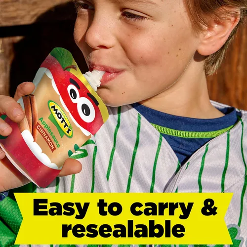 Miniatura 6 de Mott's Puré de manzana y canela, bolsas transparentes de 3.2 onzas, paquete de 20