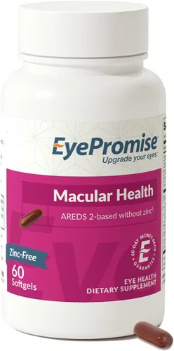 EyePromise Macular Health Vitaminas para los ojos – 60 cápsulas blandas, suministro para 30 días – Suplementos de salud ocular sin zinc para apoyo