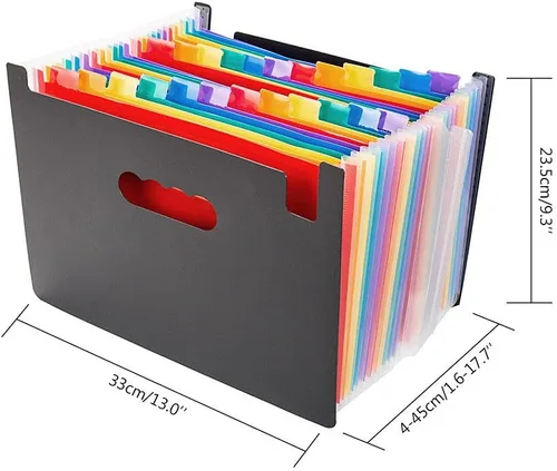 Miniatura 8 de Organizador de archivos de acordeón, carpeta de archivos expandible de 13/24 bolsillos con envoltura de borde de tela, caja de archivo portátil