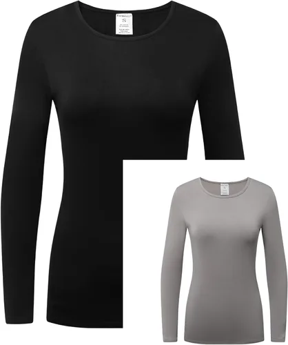 Miniatura 2 de Formeet17 Paquete de 2 camisetas de manga larga para mujer