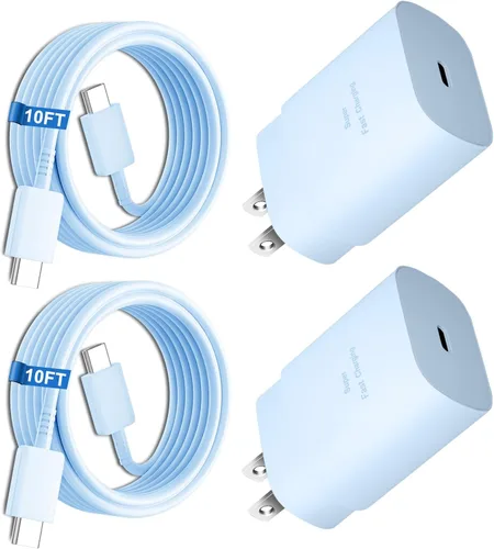 Miniatura 12 de Cargador súper rápido tipo C, bloque de cargador de pared rápido USB C de 25 W y cable de carga rápida súper largo de 8 pies para Samsung Galaxy