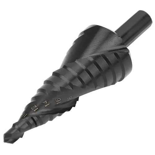 Broca escalonada, brocas de cono negro para metal, madera, 0.236-1.181 in, cortador de agujero, nitruración de acero de alta velocidad para plástico