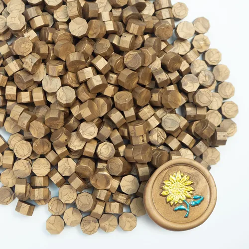 Cuentas de sello de cera de alta calidad, 520 bolitas de sellado marrón para cartas, tarjetas de felicitación, botellas de vino y manualidades,