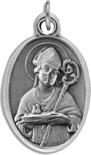 San Gennaro Patrón de Nápoles y de personas con trastornos sanguíneos Medalla oxidada de plata Tarjeta de oración bendita y set con todo (MEDAL)