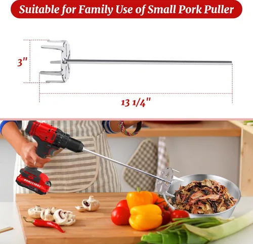 Miniatura 2 de Herramienta extractora de cerdo de 3 pulgadas, trituradora de cerdo de acero inoxidable 304 utilizada con taladro manual estándar, trituradora