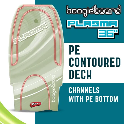 Miniatura 6 de Boogieboard - Bodyboard de plasma de 36 pulgadas - Correa ajustable - Bodyboard ligero - Espuma de polietileno, parte inferior lisa - Fácil