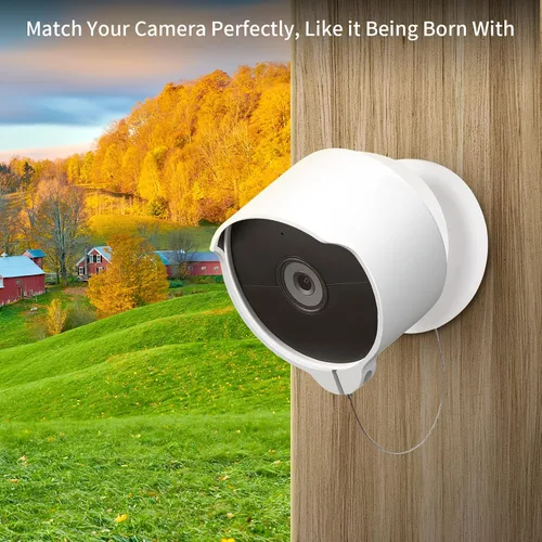 Miniatura 2 de Soporte antirrobo para Google Nest Cam (batería), cubierta protectora impermeable anticaída para cámara con cable de cadena de seguridad, accesorios