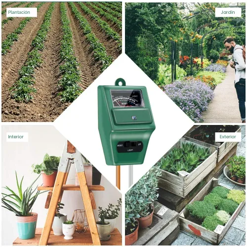 Miniatura 7 de Sonkir - Medidor de pH de suelo, 3 en 1, humedad/luz/pH, kit de herramientas de jardinería para cuidado de plantas, ideal para jardín, césped