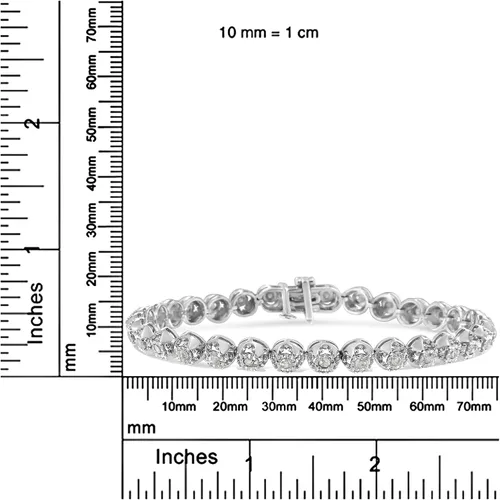 Miniatura 4 de Pulsera de plata de ley 925 de 1,0 quilates con placa milagrosa de 7.0in (I-J, claridad I3)
