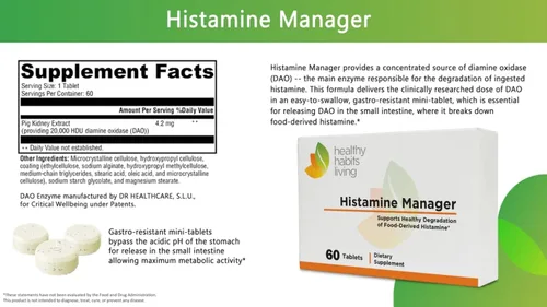 Miniatura 8 de Administrador de histamina - Fórmula nueva y mejorada 20,000 HDU de diamina oxidasa DAO por tableta - Enzima digestiva para ayudar a bloquear