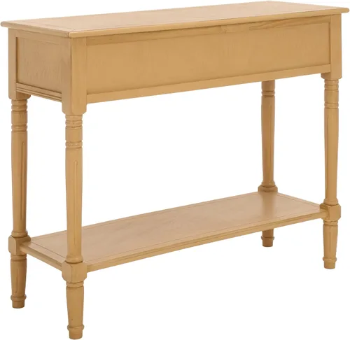 Miniatura 6 de SAFAVIEH Muebles Samantha - Mesa consola de 2 cajones - Camel - Madera maciza - Diseño clásico de almacenamiento - Ideal para entrada, sala
